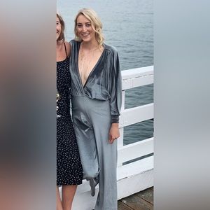 Gray Velvet Jumpsuit
